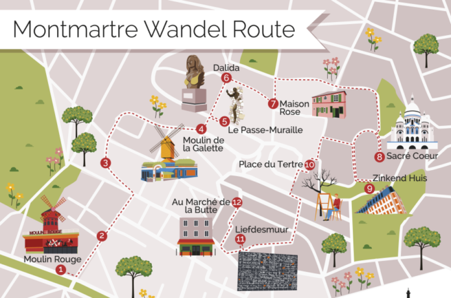 Montmartre Dit is er te zien gratis wandelroute tips